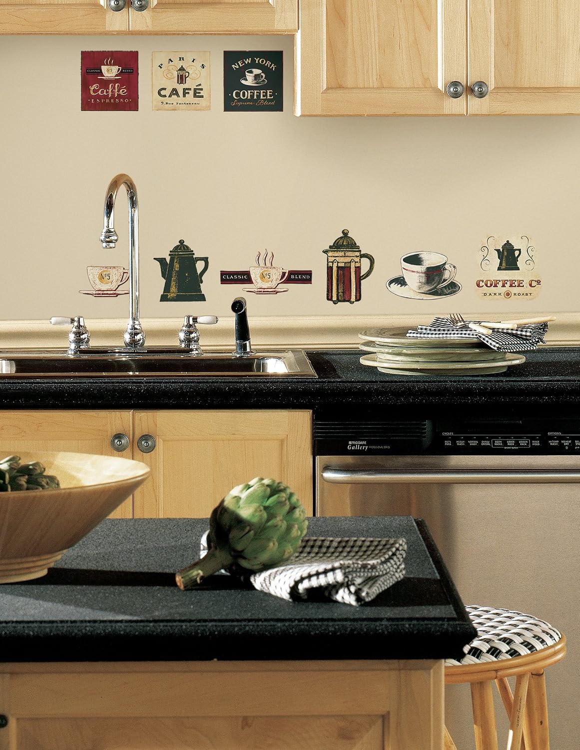 RMK1254SCS Coffee House Peel and Stick Wall Decals / 10 x 18