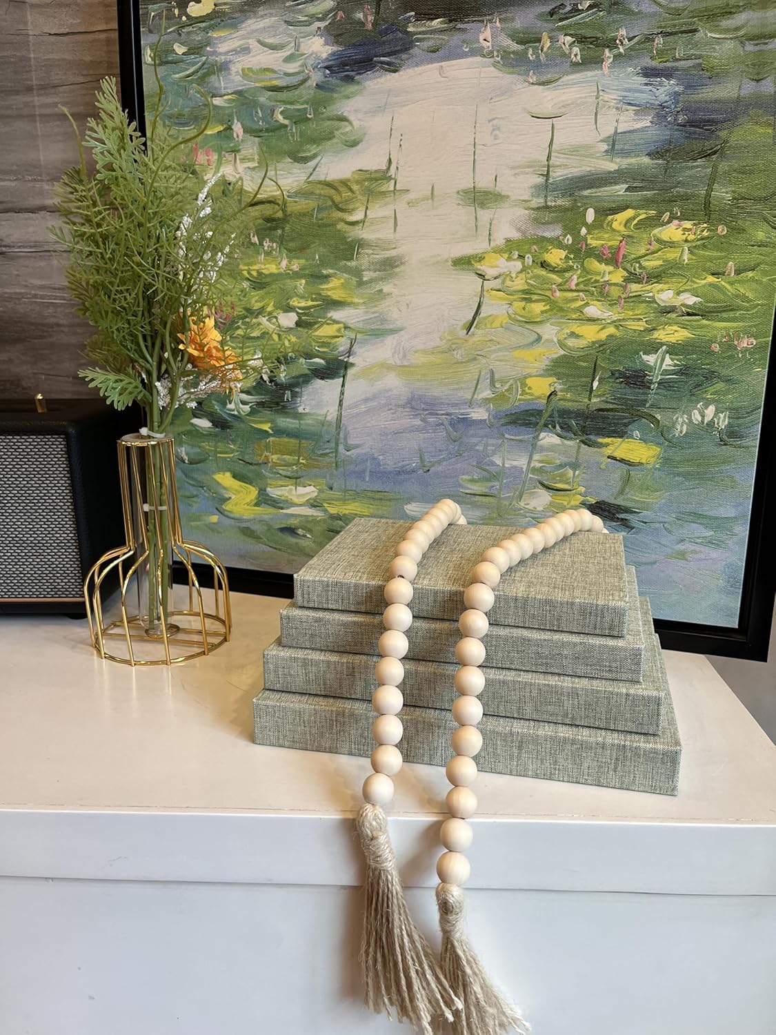 Linen Covered Decorative Books / Sage / Set of 4