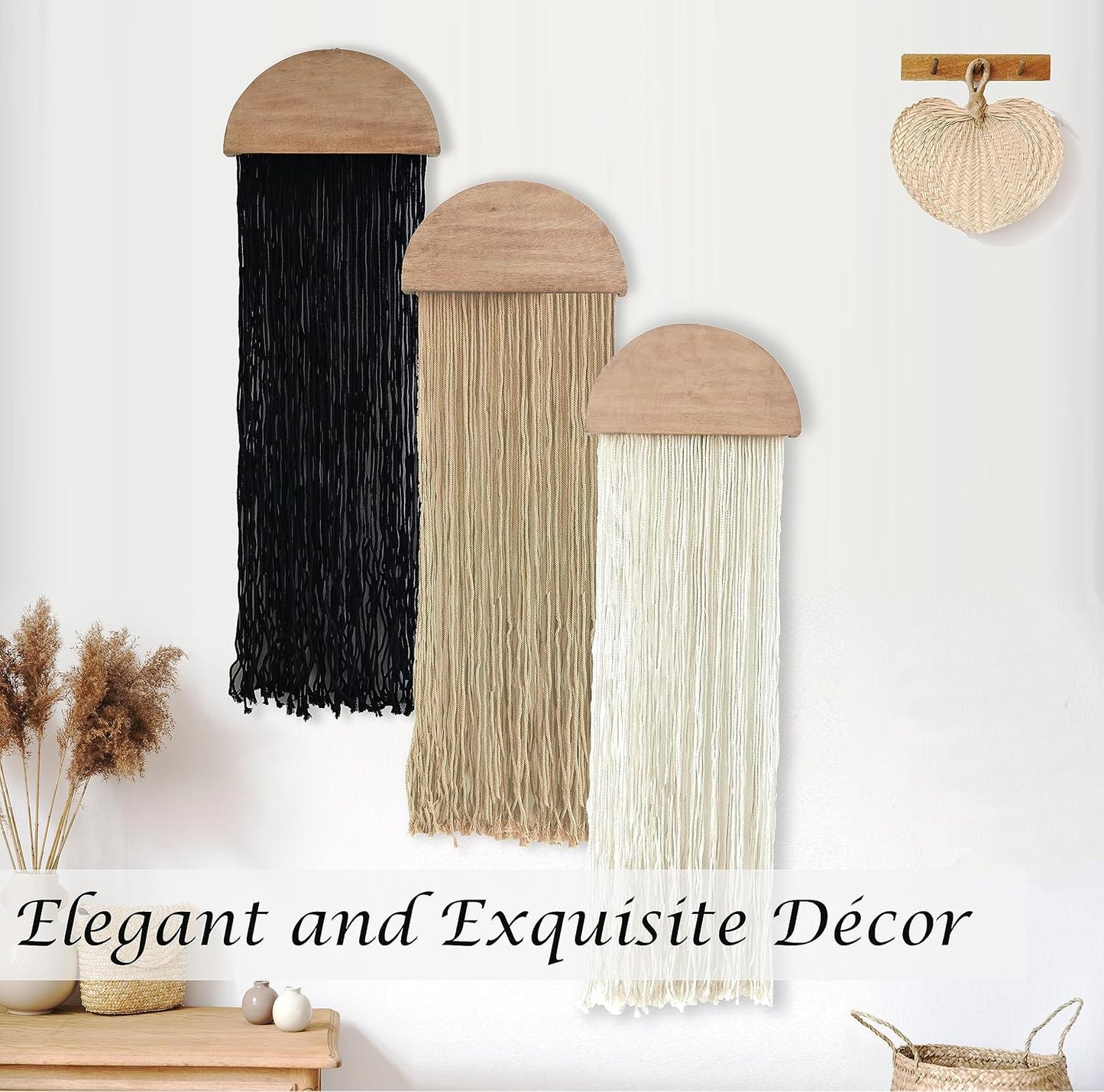 Macrame Wall Hanging Tapestry Woven Boho Home Chic Wall decor Bohemian / Neutral / Set of 3