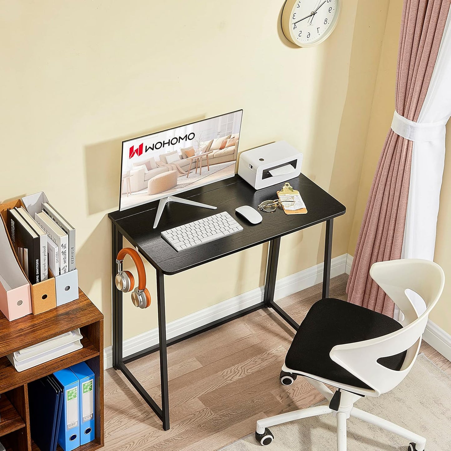 Folding Computer Desk / 31.5 x 15.7 / Small Size / Black