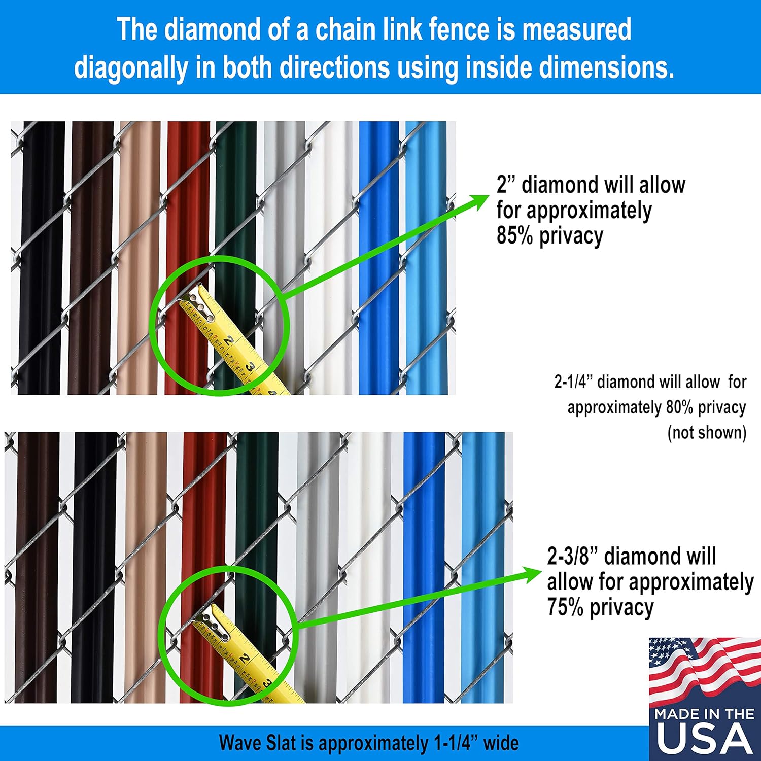 Wave Slat Single Wall Bottom Locking Privacy Slat for a high Chain Link / 6 Feet / Brown / 6 ft