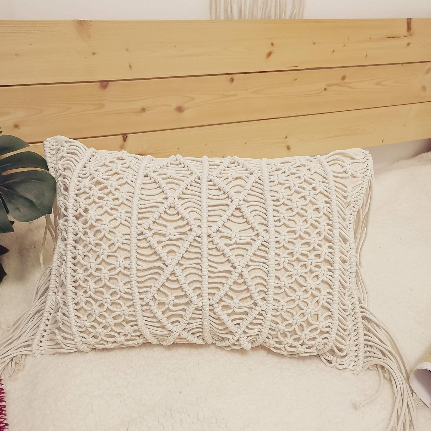 Macrame Lumbar Pillow Cover / B / Set of 2
