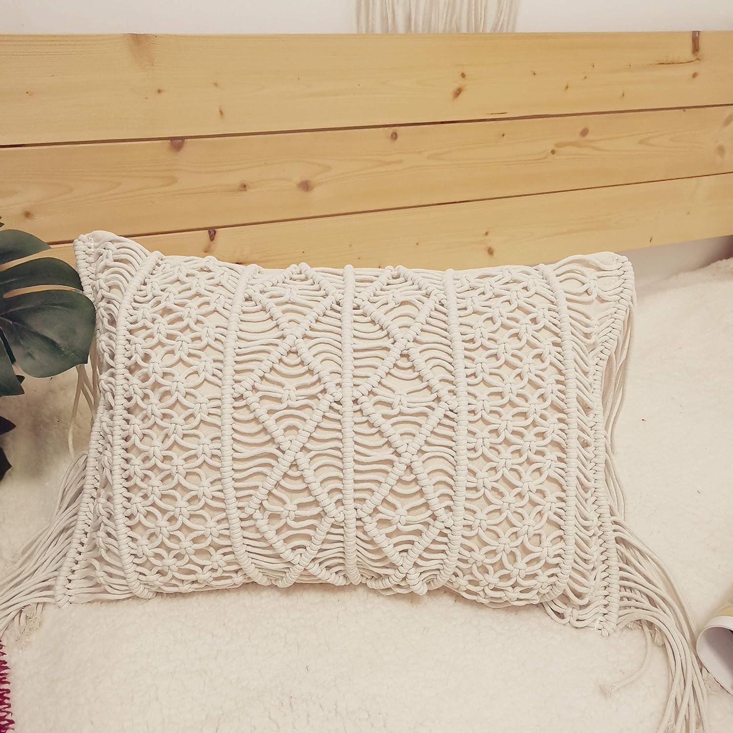 Macrame Lumbar Pillow Cover / B / Set of 2