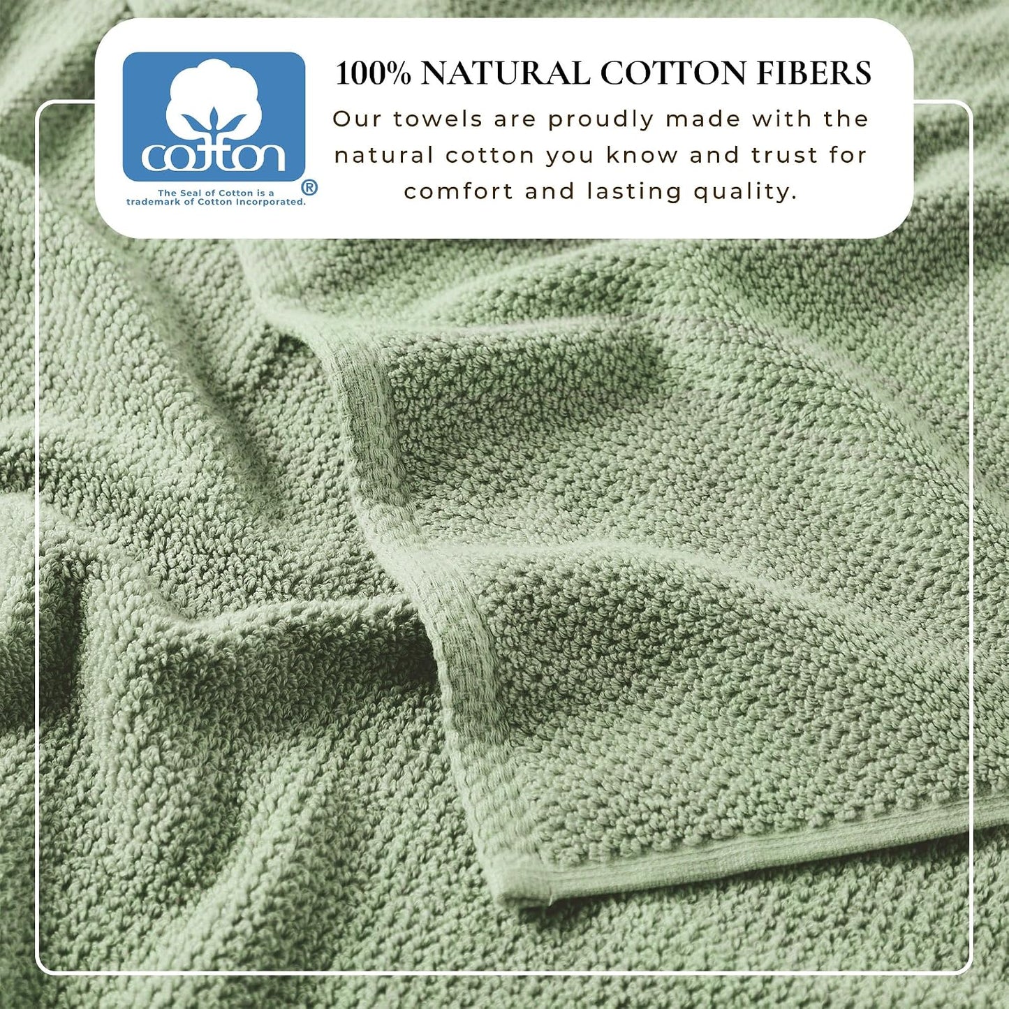 Great Bay Home 100% Cotton 12-Pack 13x13 Wash Cloth - Absorbent, Quick-Drying, Durable Face Towels for Bathroom Decor