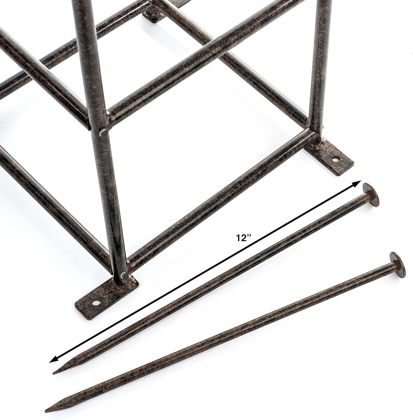 H Potter 8 Ft Garden Obelisk Trellis - Metal Rose Tower & Ground Stakes | Heavy Duty, Iron Climbing Clematis Structure