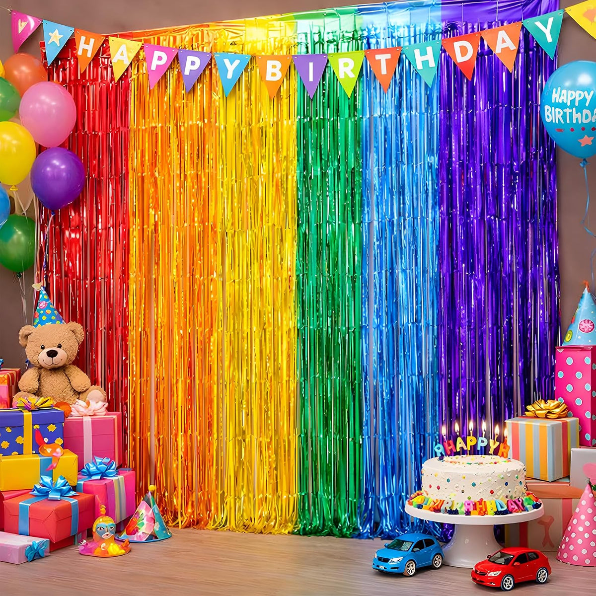 OHOME Back to School Decorations - Rainbow Streamers Backdrop Banner - Last Day of School Decorations for Classroom Decor | Rainbow Party Decorations for Cinco De Mayo Engagement Pride Fiesta Birthday