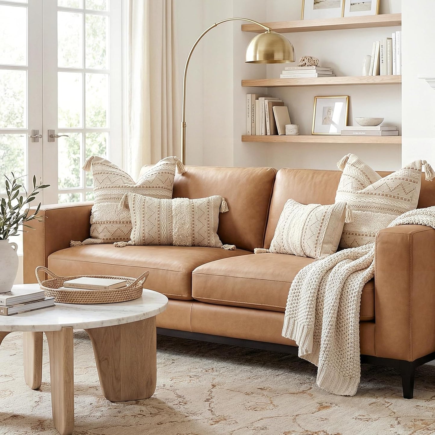 Lumbar Pillow Cover / 20 x 12 / Beige