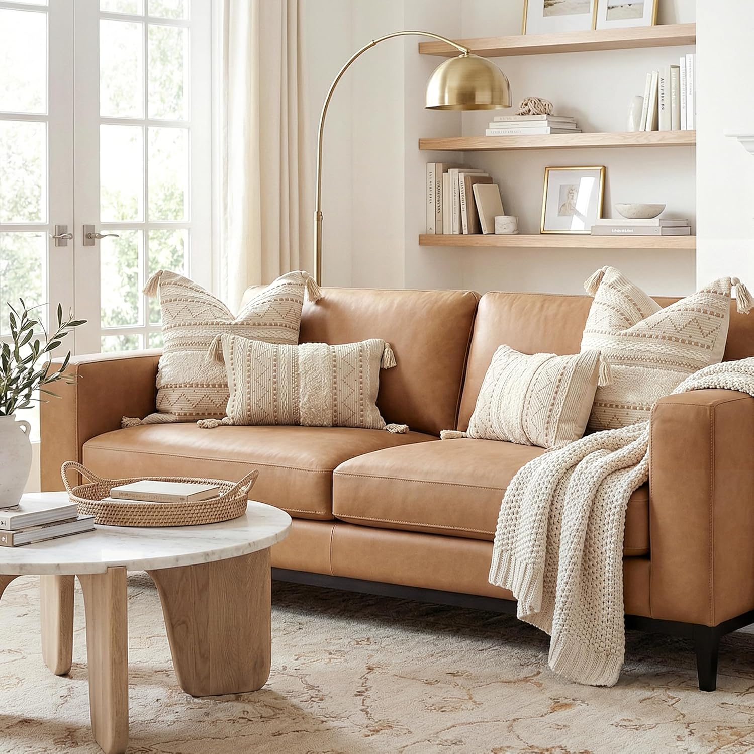 Lumbar Pillow Cover / 20 x 12 / Beige