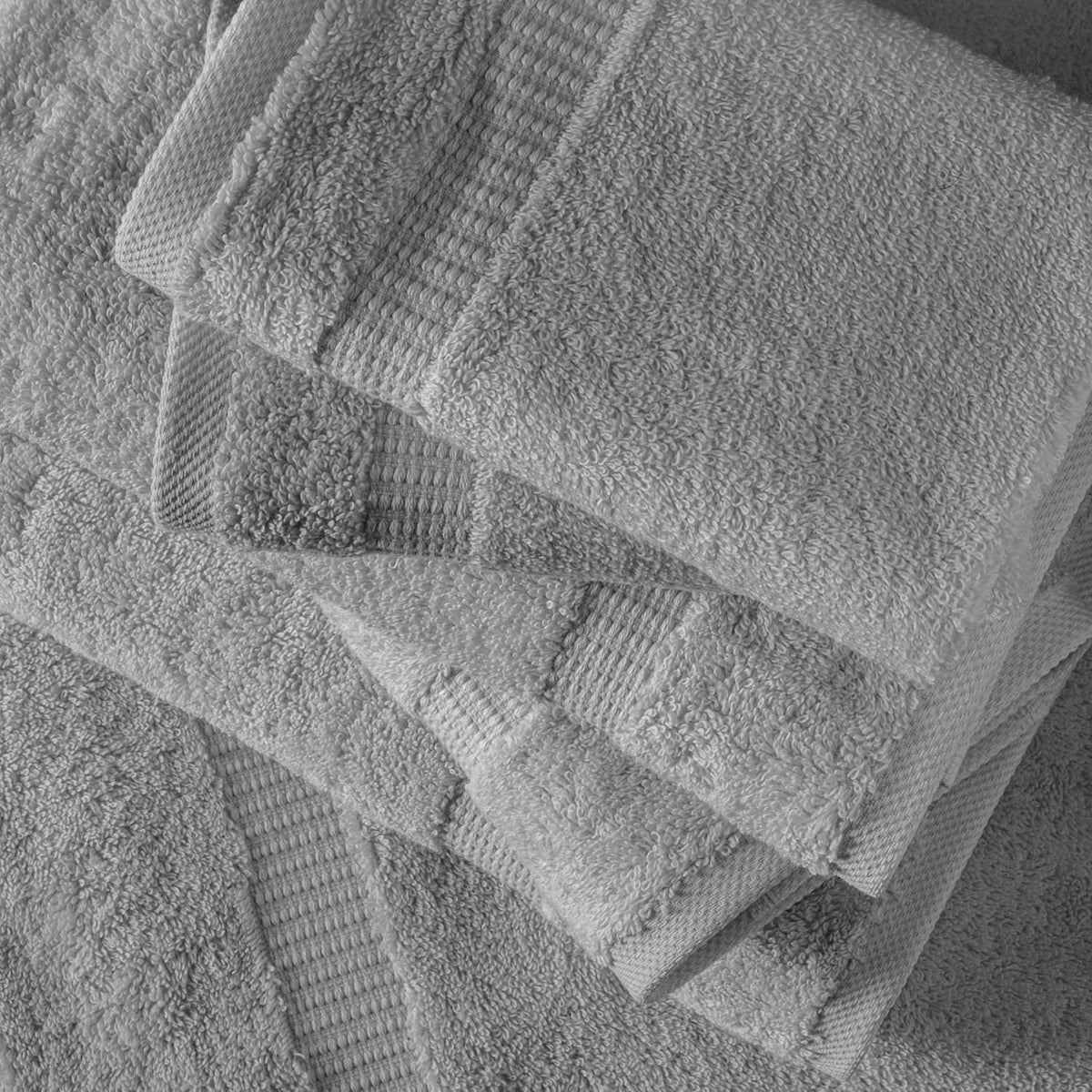 SALBAKOS 100% Turkish Cotton Bathroom Towel Set of 6-Piece, Silver | 630 Gsm Thick Super Soft Highly Absorbent 2 Bath +