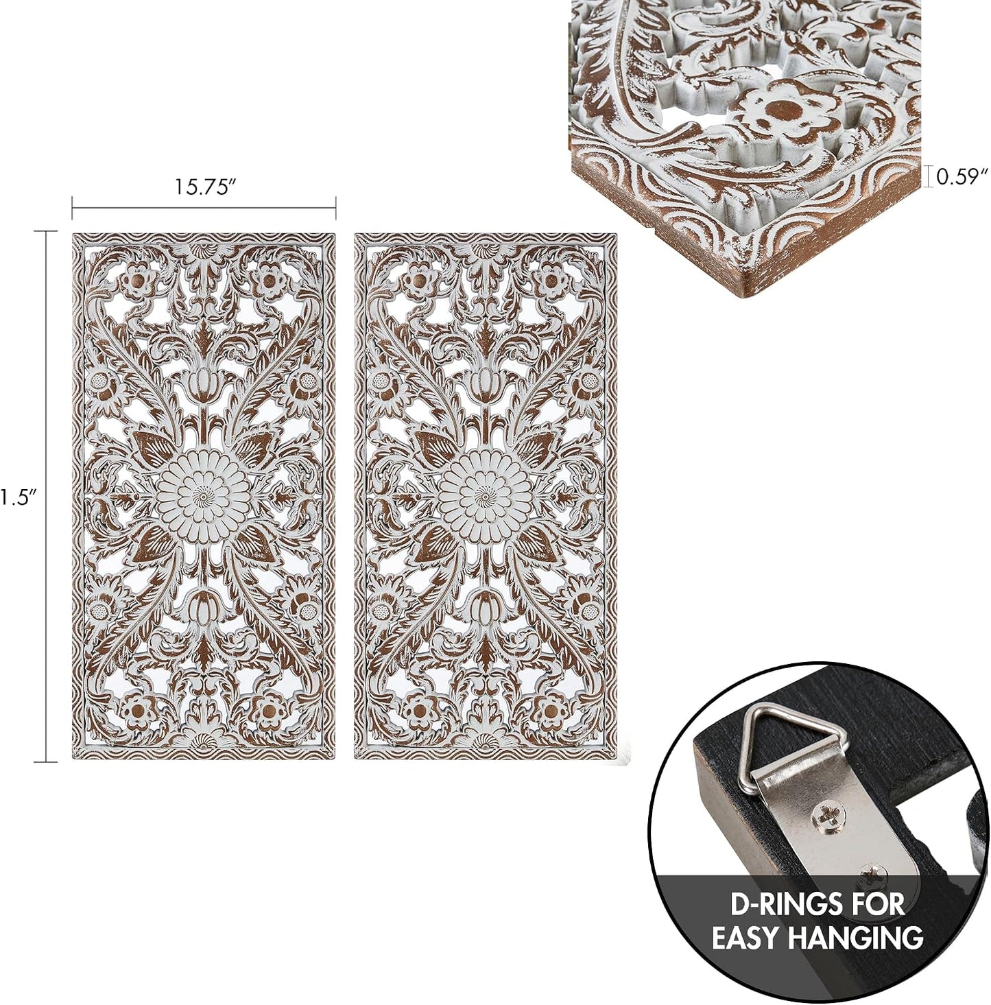 Botanical Panel / Home Accent Modern Kitchen Dining Decoration / Antique Brown / 31.5"L x 15.8"W