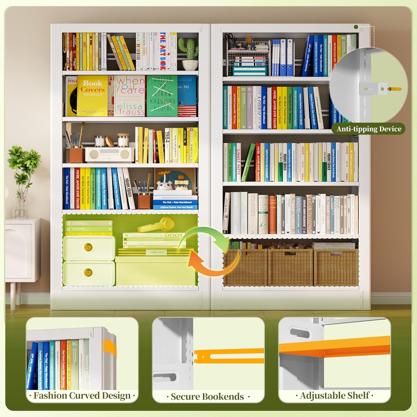 Heavy Duty Book / 37.4" Wide / White