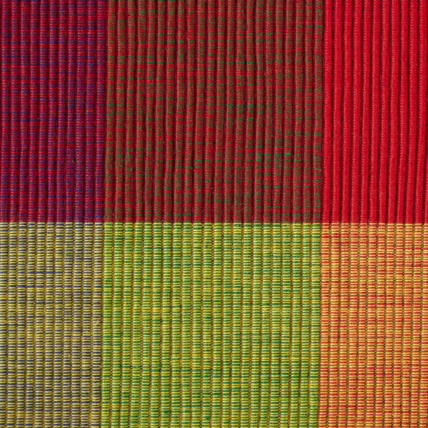 DII Basic Everyday Ribbed Tabletop 100% Cotton, Placemat Set, 13x19, Summer Check, 6 Piece