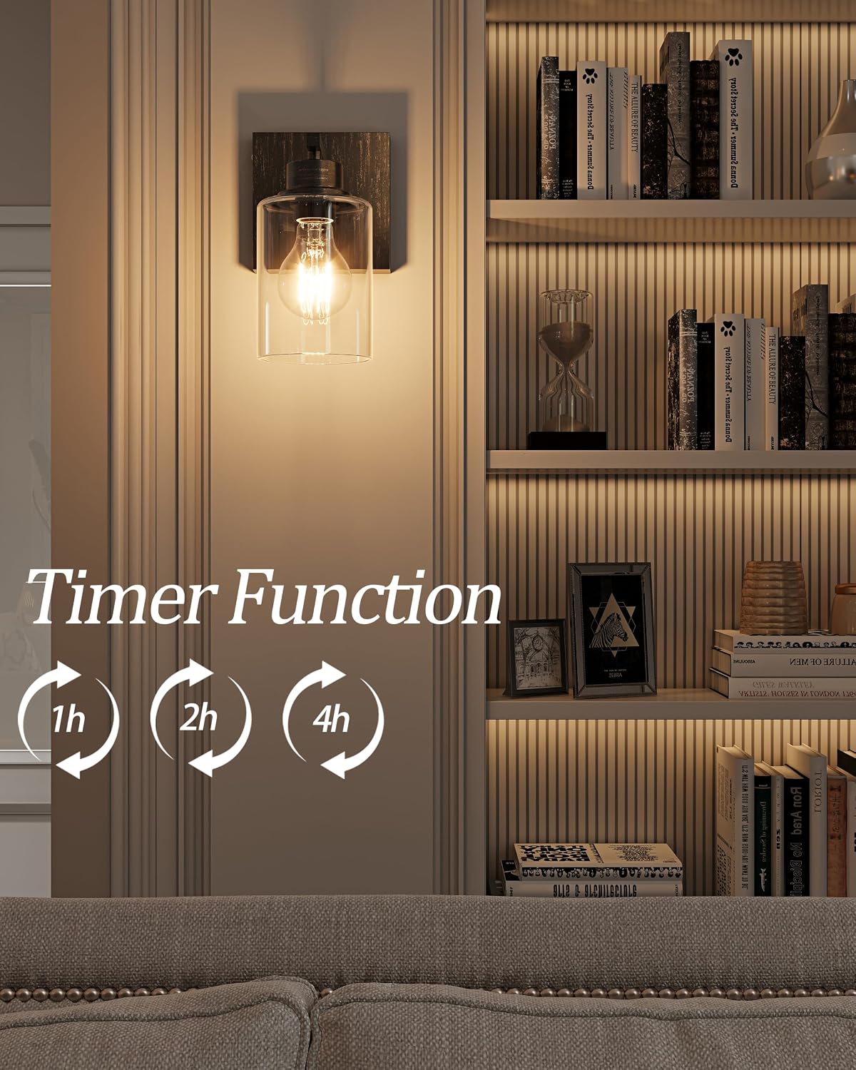 Rayogale Wireless Battery Operated Wall Sconce Set of 2 with Remote Control | Retro Industrial Black Brass Dimmable