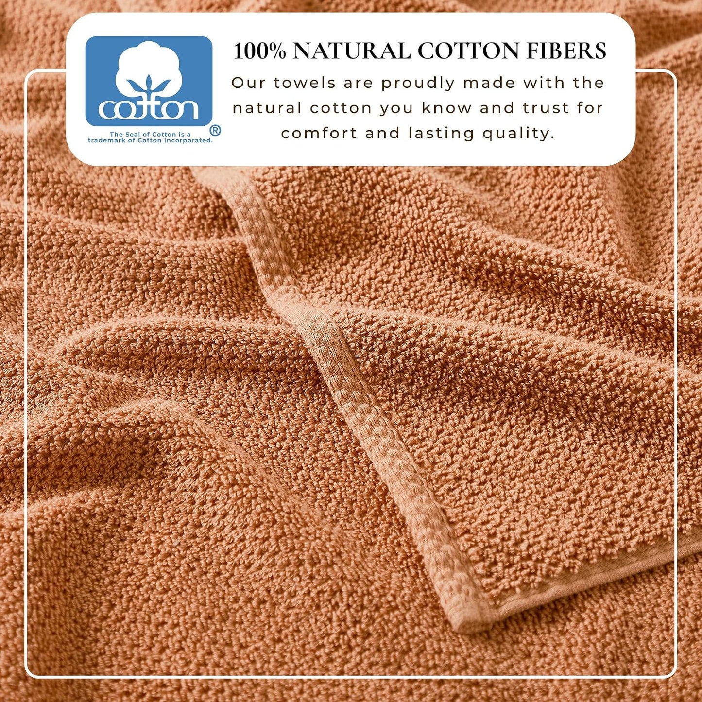 Great Bay Home 100% Cotton 4 Pack 54x27 Bath Towel Set - Absorbent, Quick-Drying, Durable Towels for Bathroom Decor