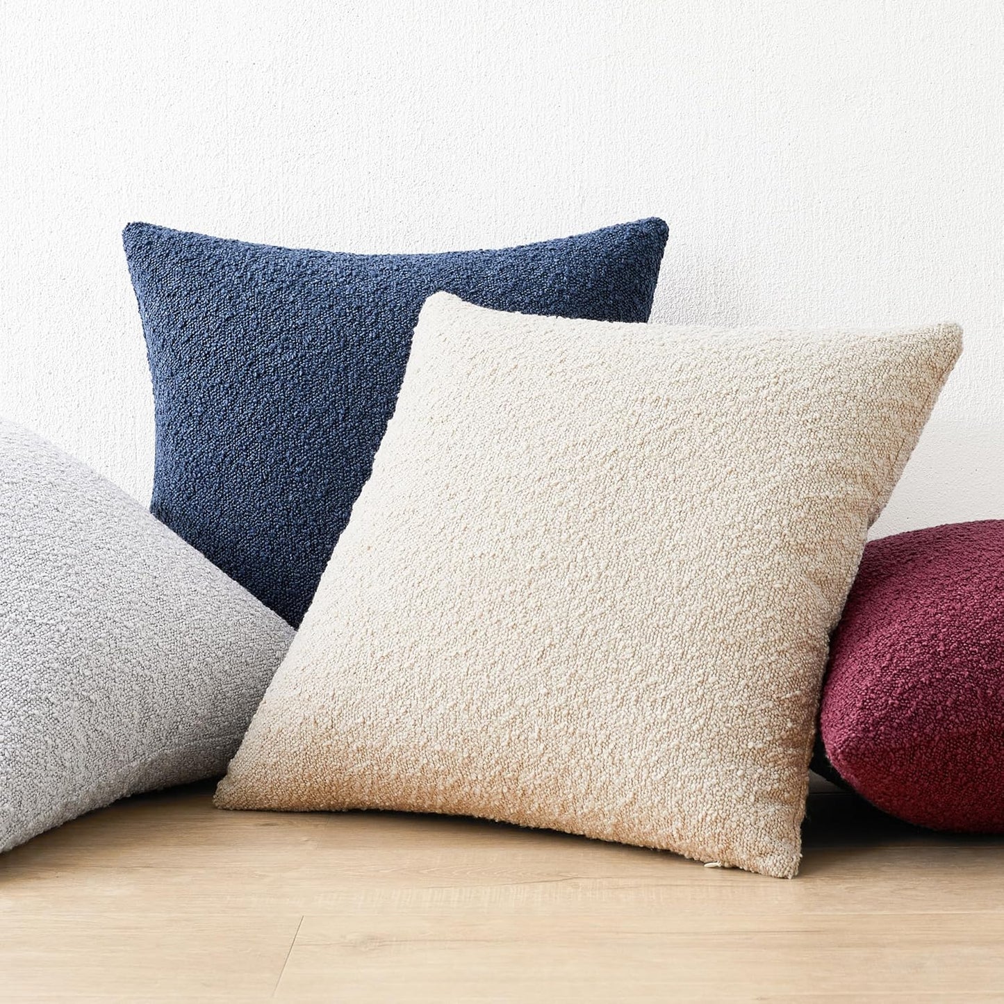 Textured Boho Pillow Covers / Burgundy / 18 x 18 / Red / Set of 2