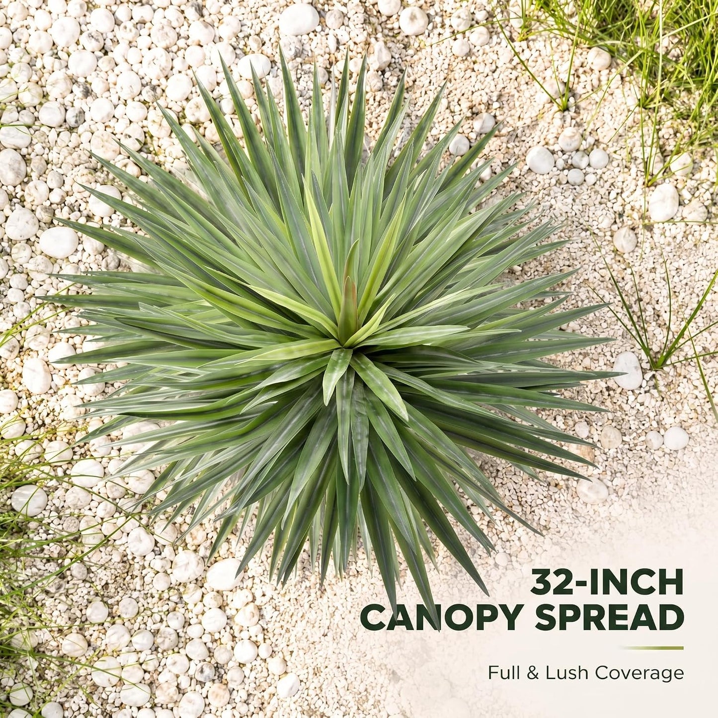 33" Artificial Agave Plant UV Resistant Faux Succulent / Green / 33" Tall