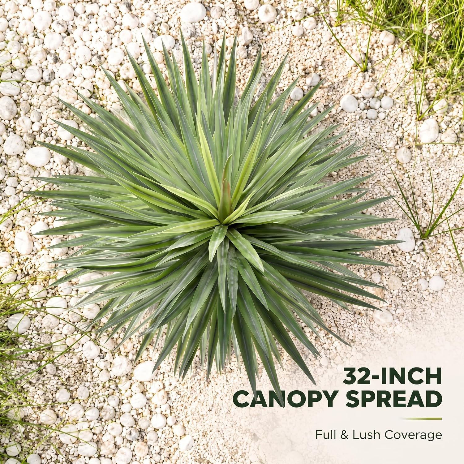33" Artificial Agave Plant UV Resistant Faux Succulent / Green / 33" Tall