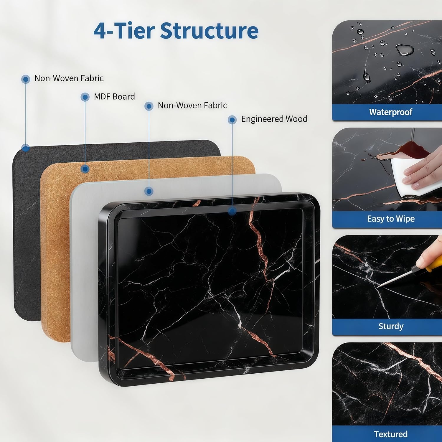 360°Swivel TV Tray Table for Small Spaces / L15.7*w11.8 / Black-height Adjustable