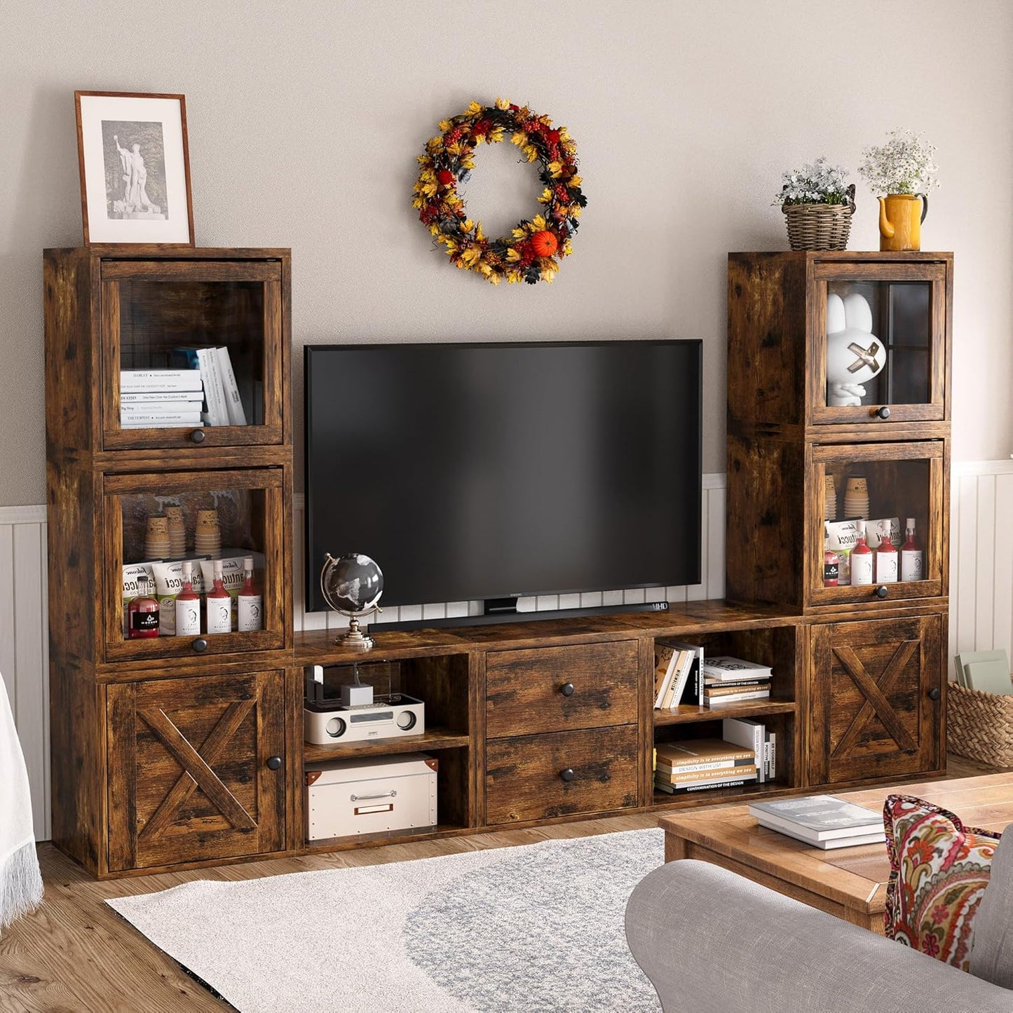 Magic DIY Cube Storage Organizer Stackable Cubes / Antique Brown / General Cube