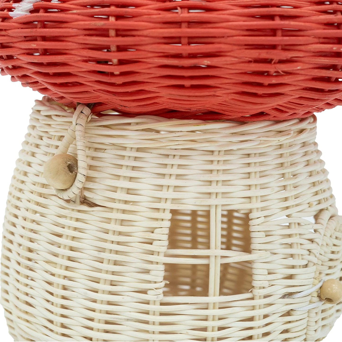 lid Shelves- Rattan Mushroom Newborn Photography Props in Tent / Red / Medium