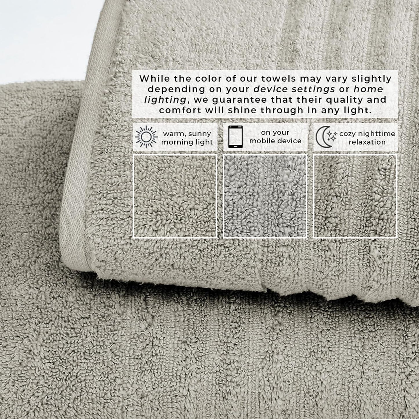 Great Bay Home 4 Pack Bath Towel Set - 100% Cotton Towels - Absorbent & Quick-Dry Towels for Bathroom (Mid Grey)