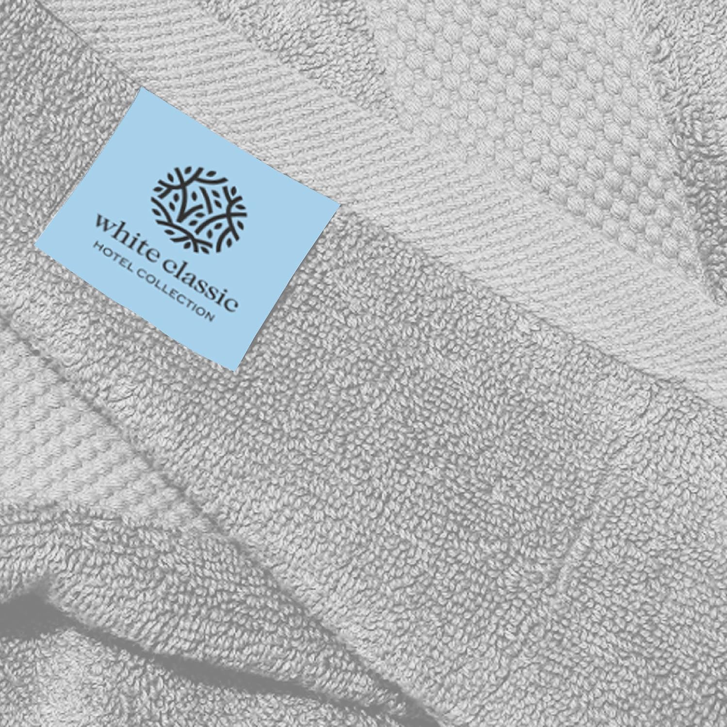 White Classic Luxury Silver Hand Towels - Soft 100% Turkish Cotton | Highly Absorbent Hotel spa Bathroom Towel