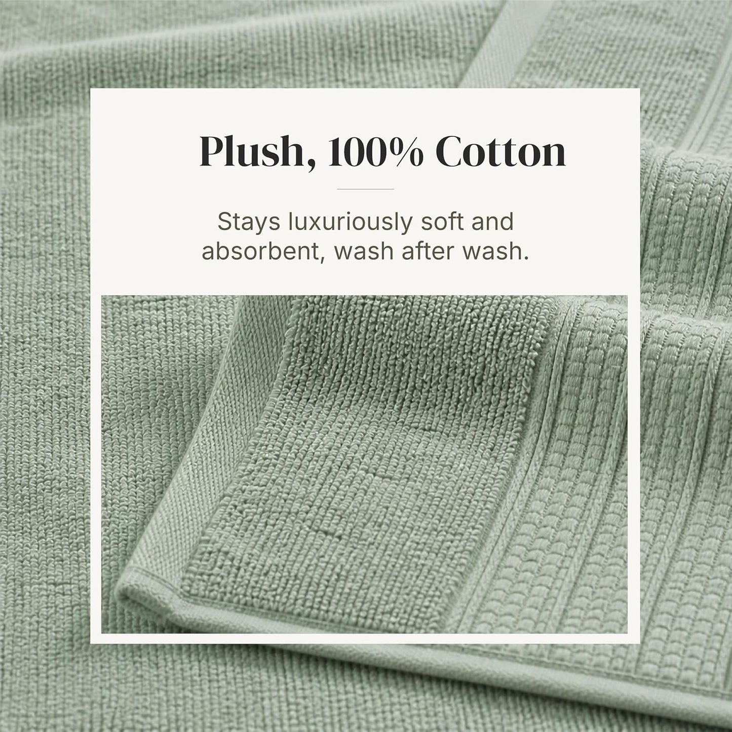 Modern Threads 6 Piece Bath Towel Set – Bathroom Towel Set with 2 Bath Towels, 2 Hand Towels & 2 Washcloths – 100%