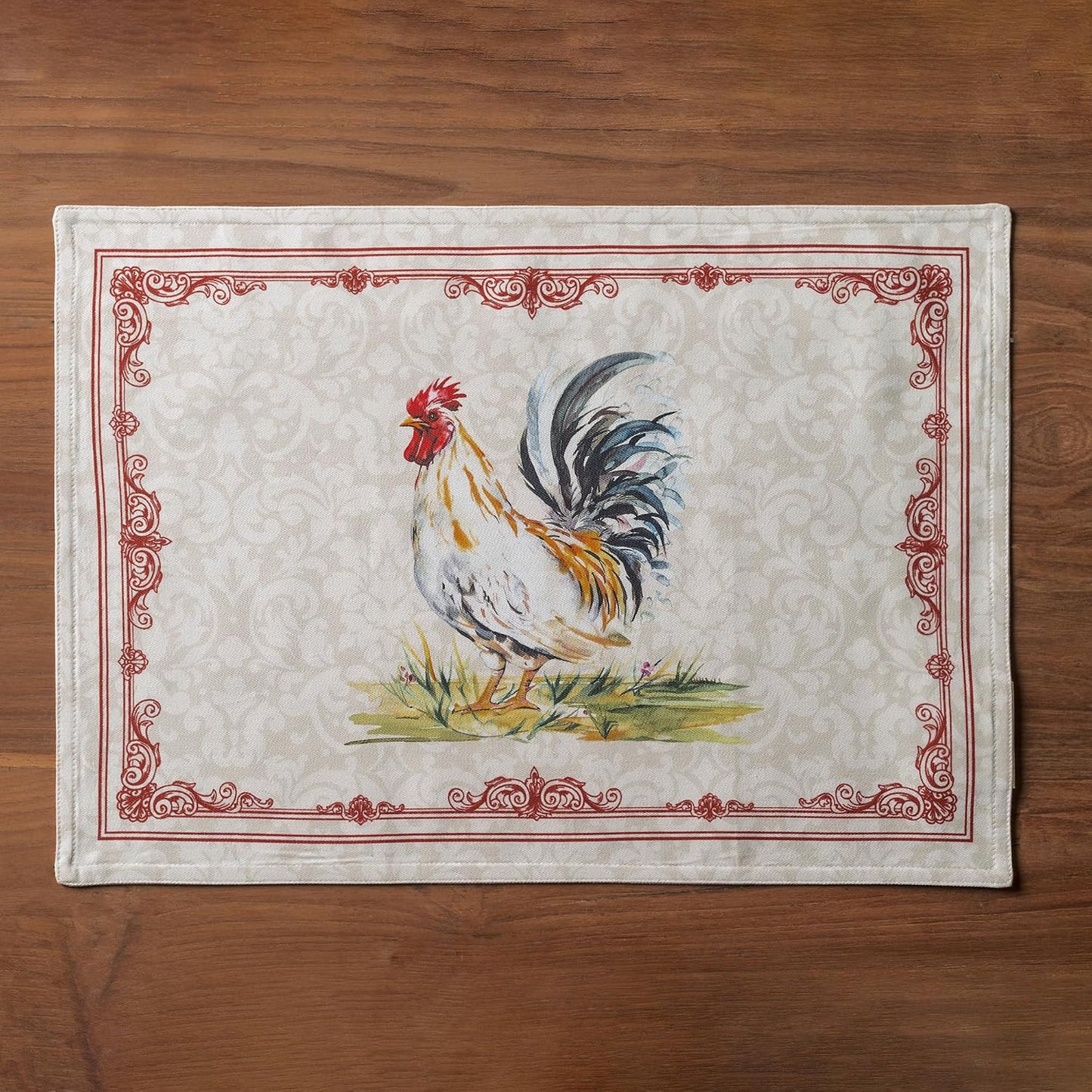 Maison d' Hermine Placemats Set of 4 Reusable 100% Cotton (13"x19") | Cloth Place Mats Washable Table Mats for Kitchen