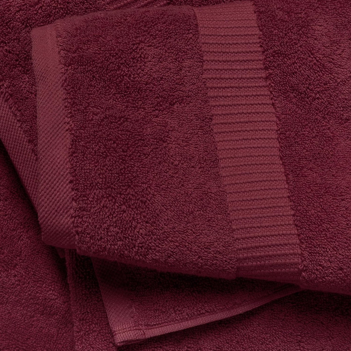 SALBAKOS 12-Piece 100% Turkish Cotton Washcloths and Face Towels, Wine | 13x13 in Standard Size Small Towel, Multi-use