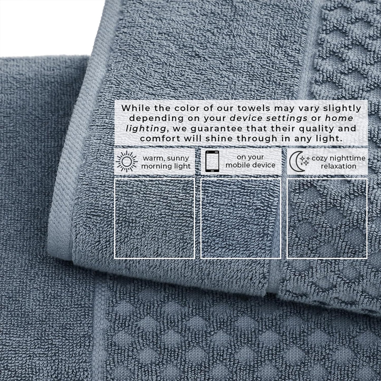 Great Bay Home Hand Towels - 100% Cotton 6 Pack 26x16 Hand Towel Set - Absorbent, Durable, Quick-Dry Towels for