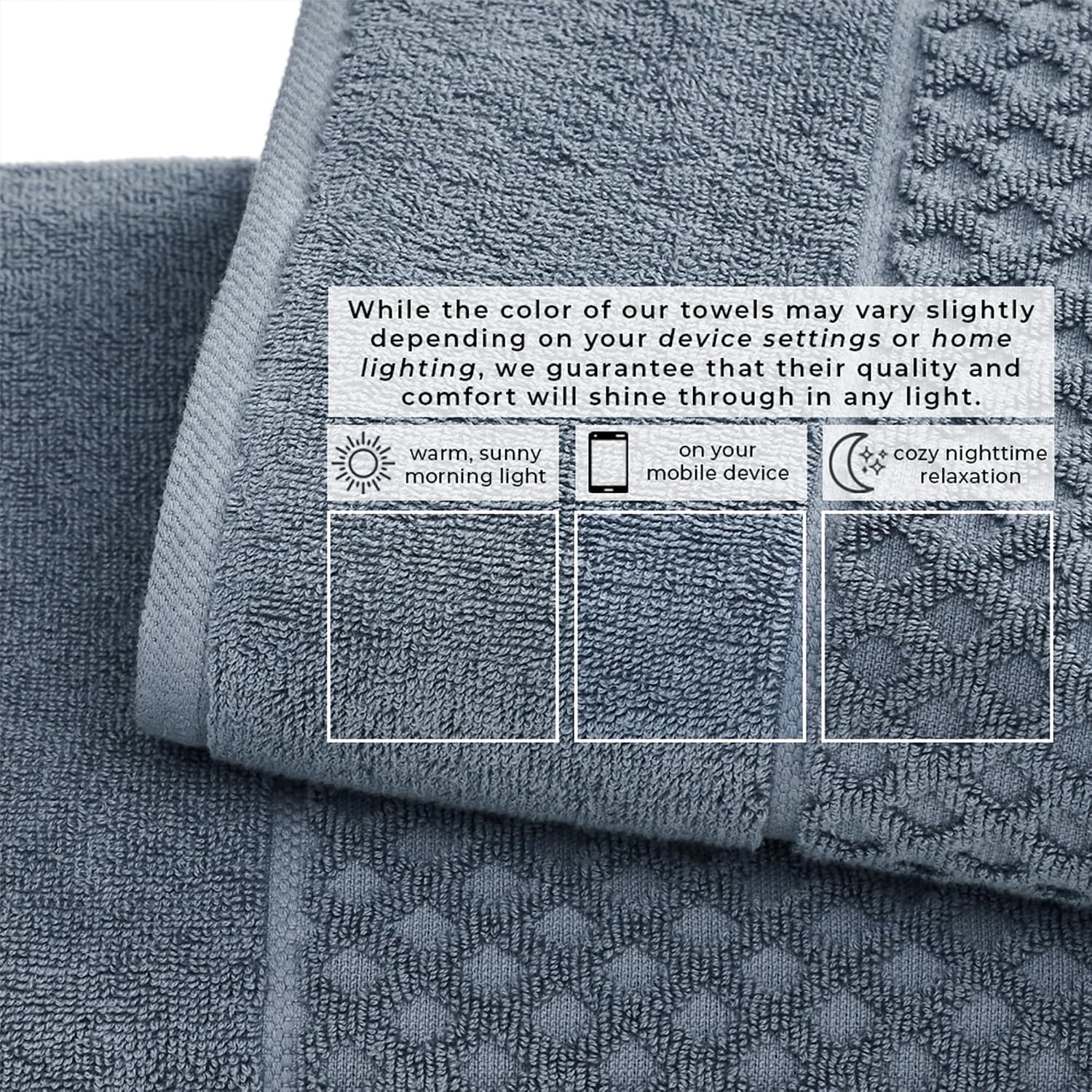 Great Bay Home Hand Towels - 100% Cotton 6 Pack 26x16 Hand Towel Set - Absorbent, Durable, Quick-Dry Towels for