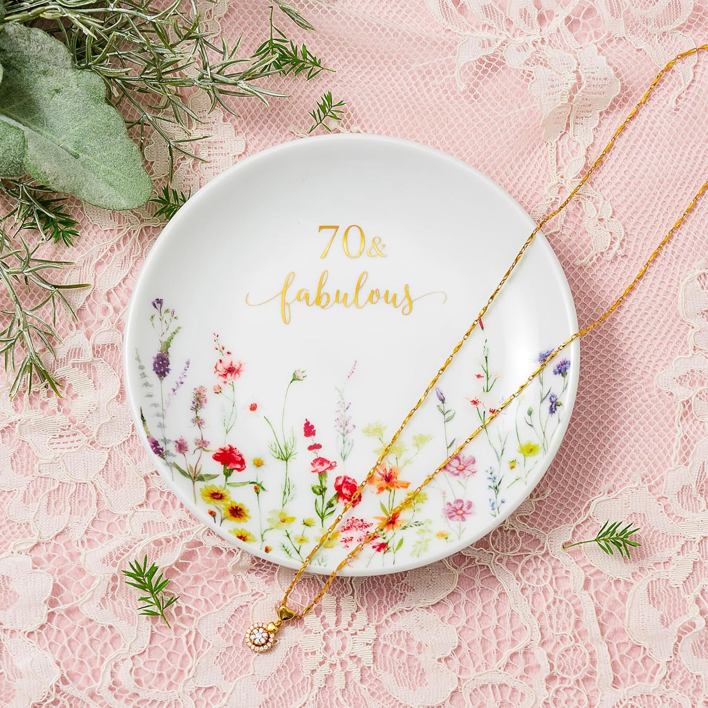 70 Fabulous Jewelry Ring Dish for Women 70th Birthday Gifts Idea for 70 Year / Birthday 70 Fabulous