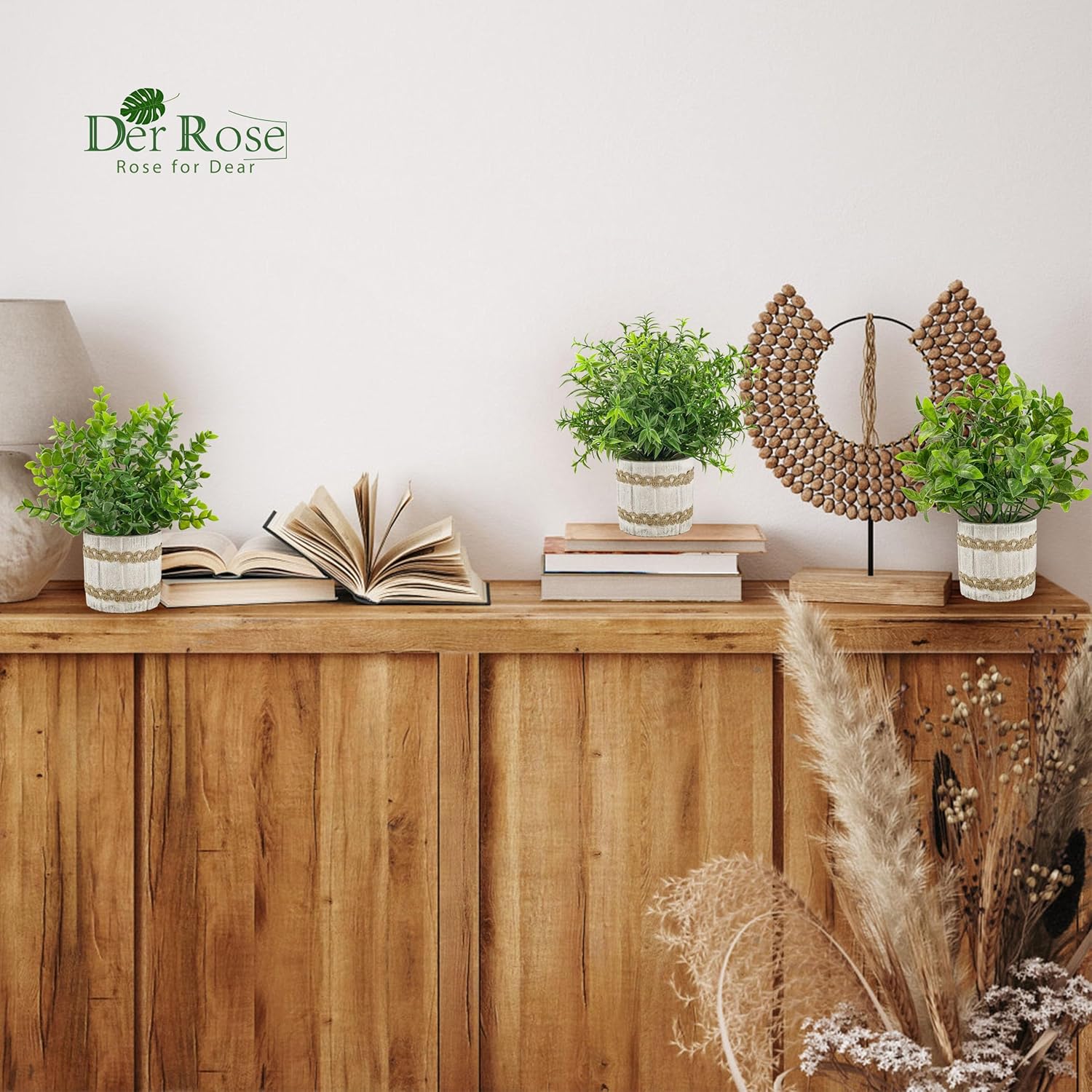 Small Fake Plants Indoor Mini Artificial Plants / Green / Set of 4