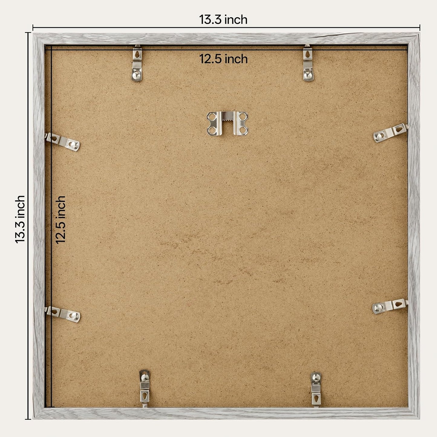 eletecpro Vinyl Record Frame, 12.5x12.5, Grey, 4 Pack | Fits 12x12 LP and Album Cover, Easy Wall Mount, Acrylic Cover