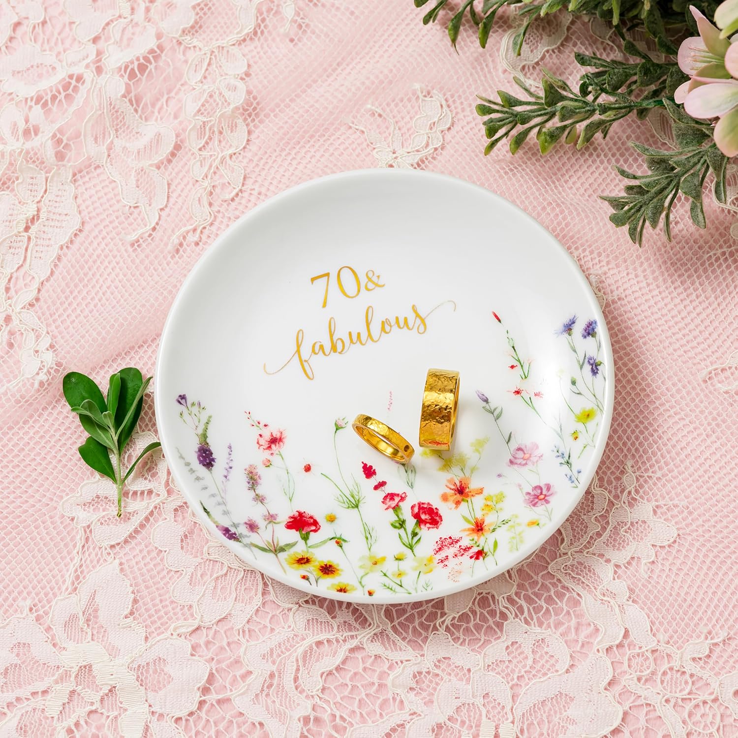 70 Fabulous Jewelry Ring Dish for Women 70th Birthday Gifts Idea for 70 Year / Birthday 70 Fabulous