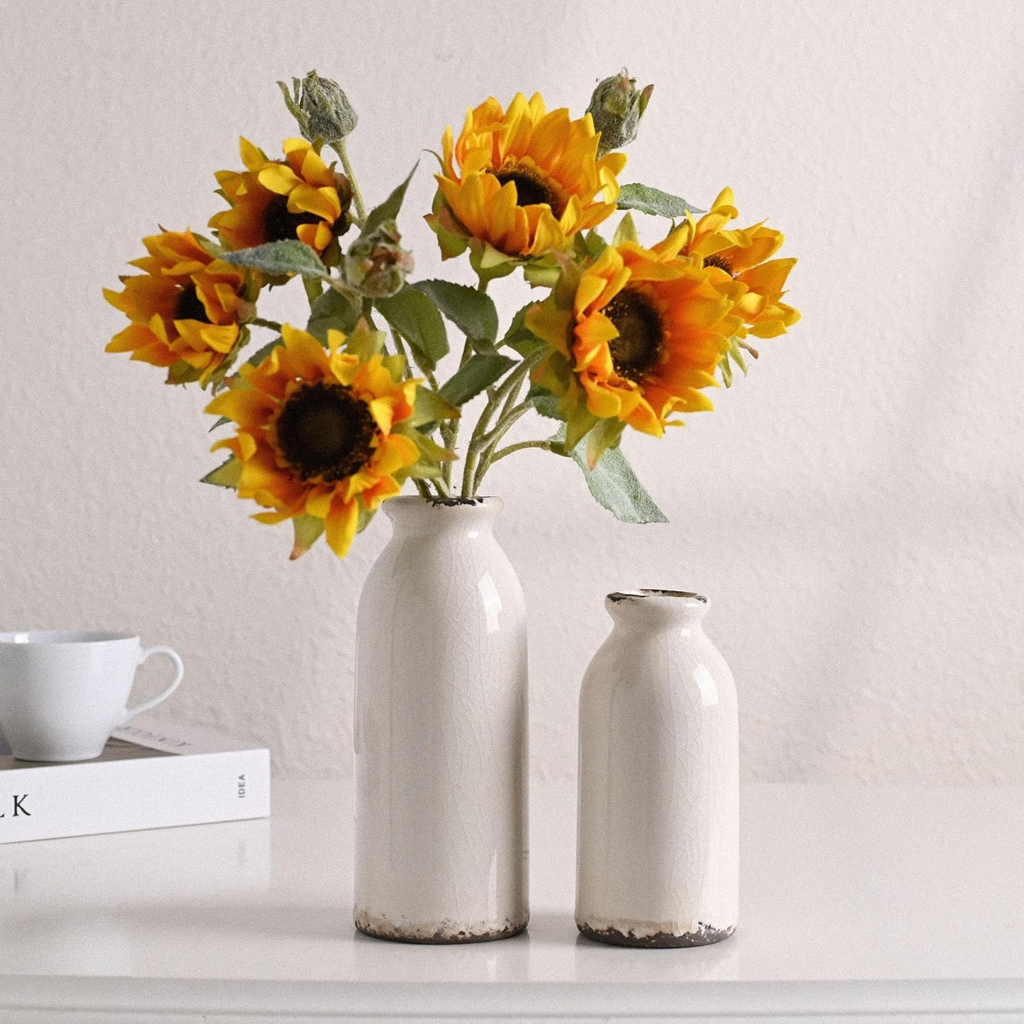 Ceramic Vases Home Decor / White / Set of 2