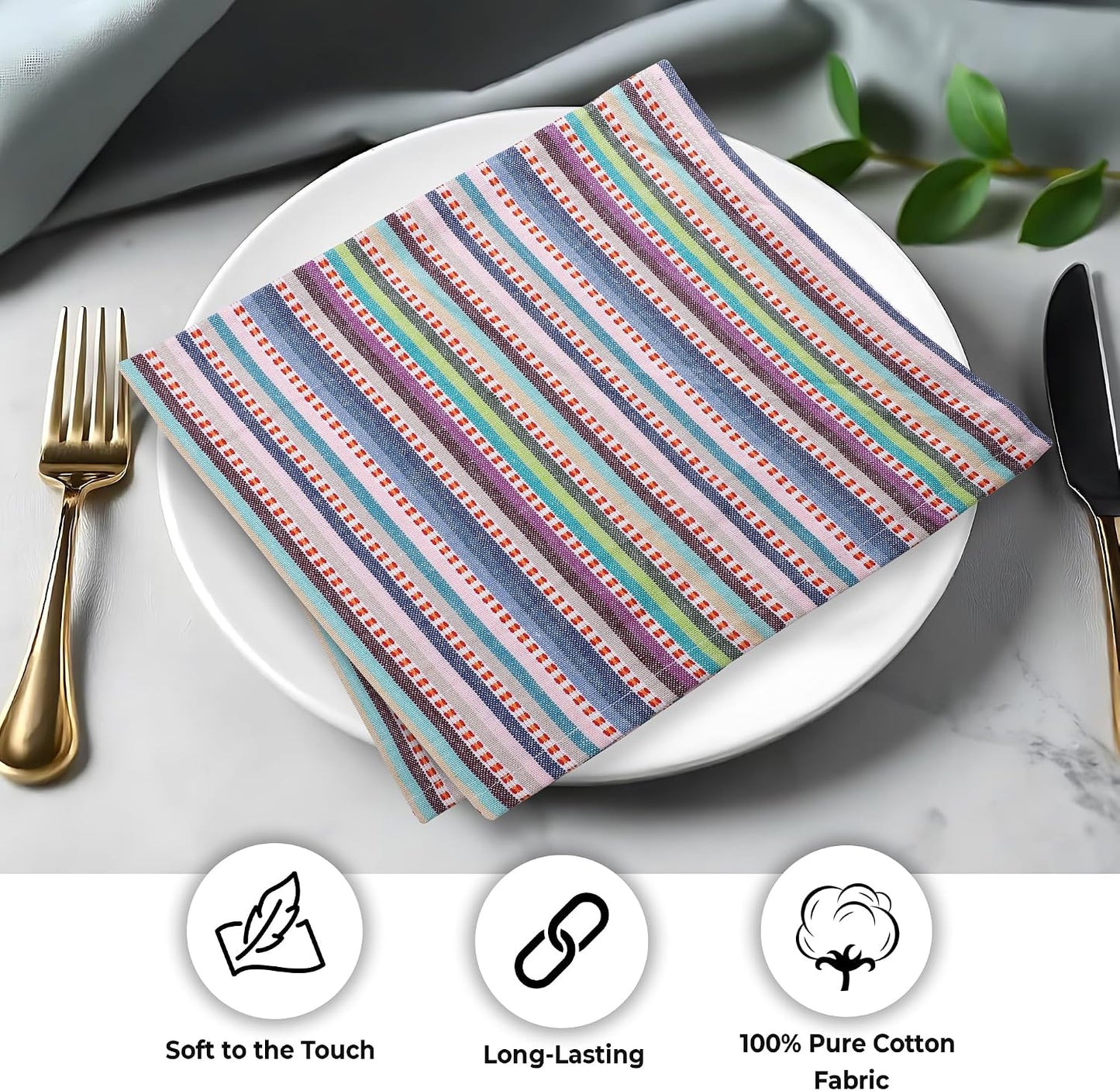 Urban Villa Cloth Napkins 100% Cotton Highly Absorbent Washable Durable Reusable Premium Dinner Napkins Ideal for Gifts