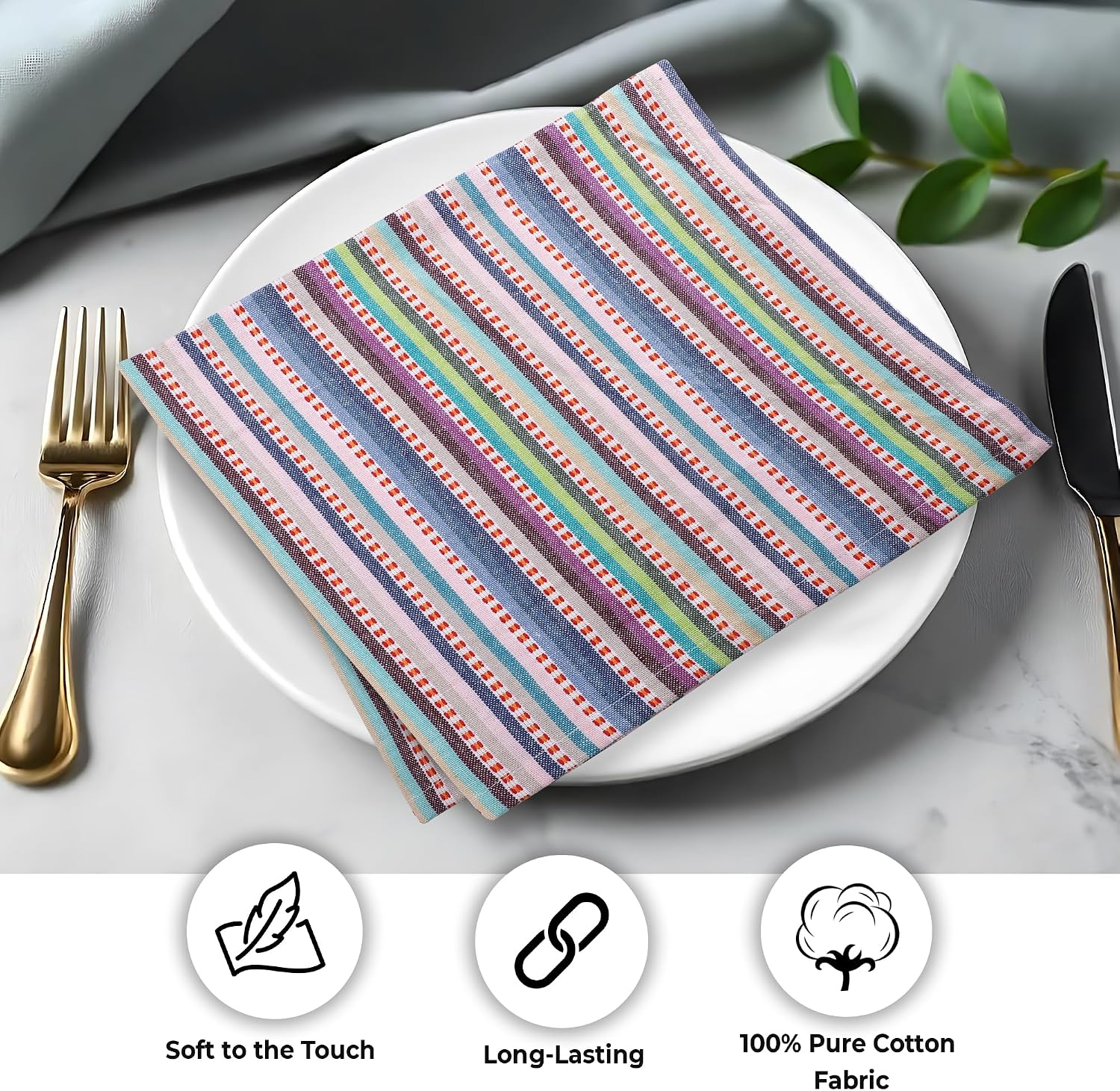 Urban Villa Cloth Napkins 100% Cotton Highly Absorbent Washable Durable Reusable Premium Dinner Napkins Ideal for Gifts