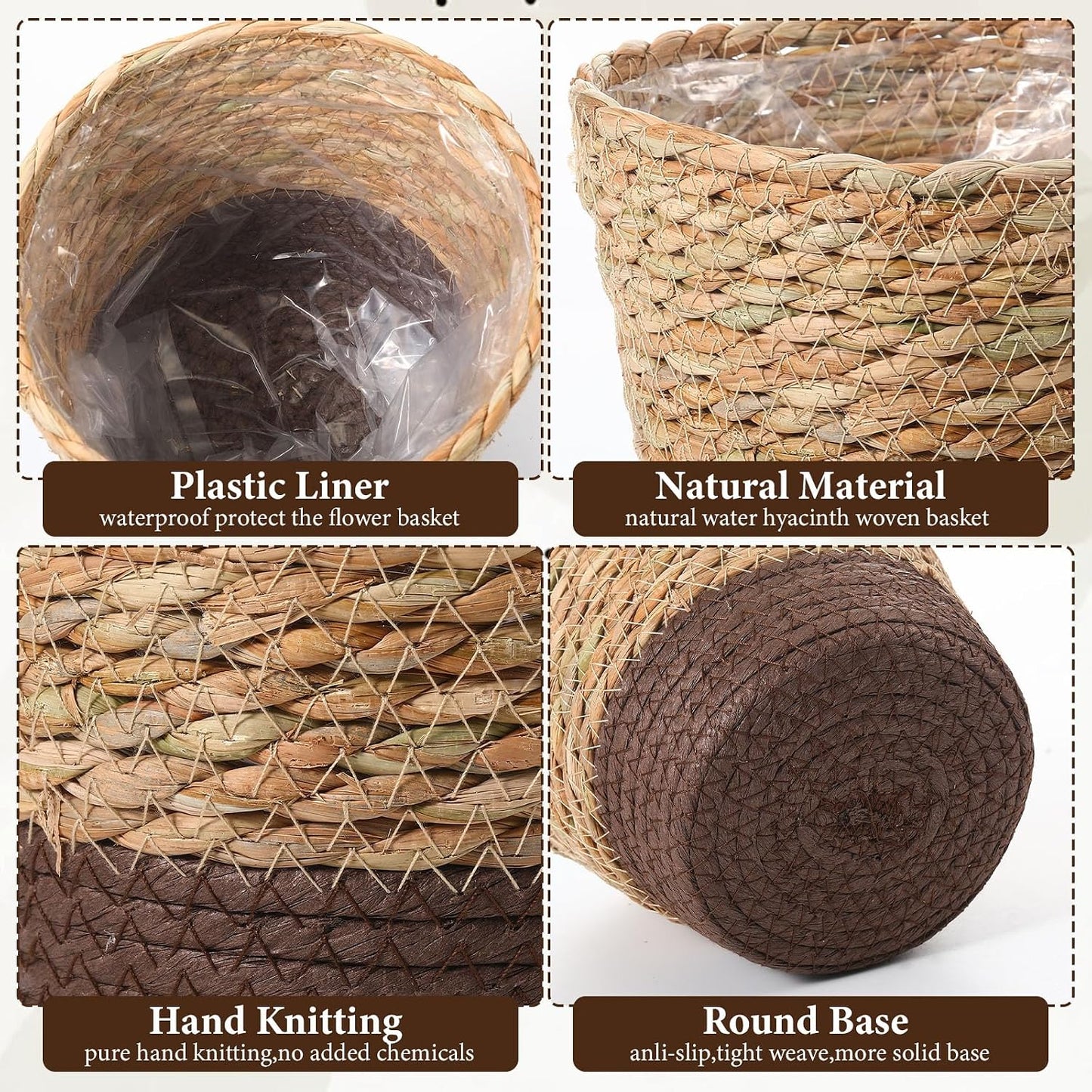 Wicker Plant Basket Bulk / Small / Scandinavian / Set of 12