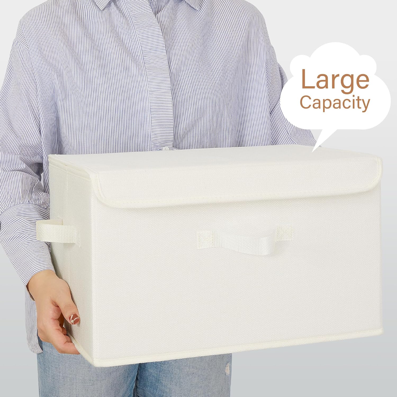 Storage Bins / Storage Baskets / Ivory White / Large / Set of 2