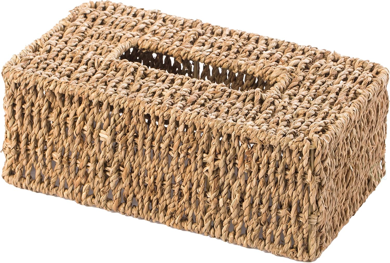 Woven Seagrass Wicker Rectangular Tissue Box Cover Holder / Rectangle / Natural