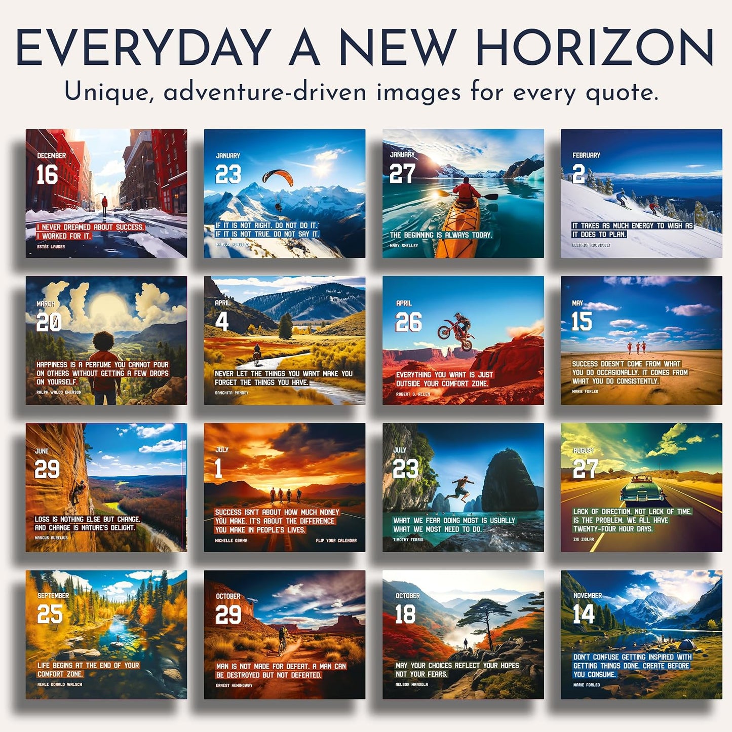 Inspirational Gifts for Men, Motivational Desk Calendar, 366 Daily Quotes | Office Gifts for Men, Perpetual