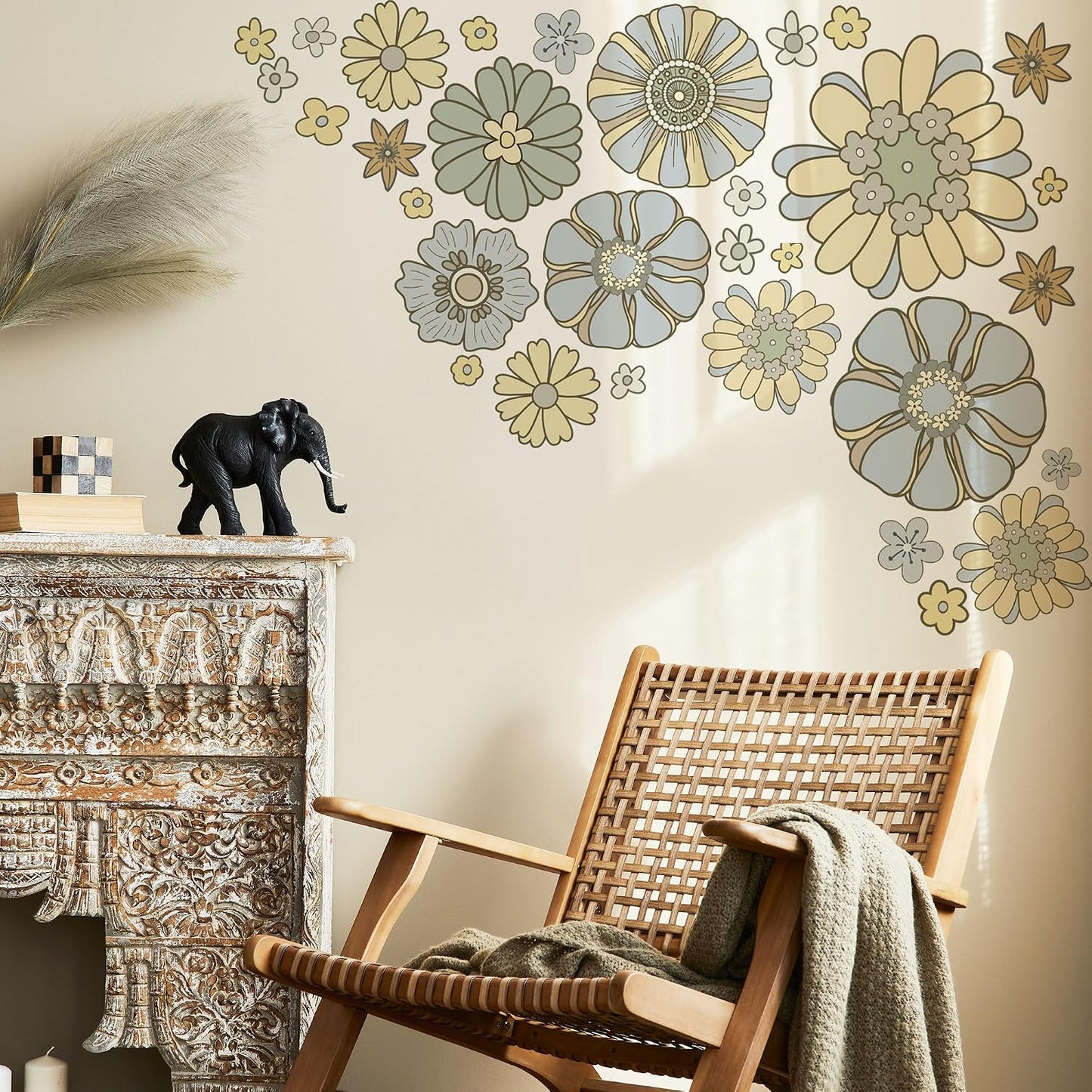 Boho Retro Flower Wall Decal