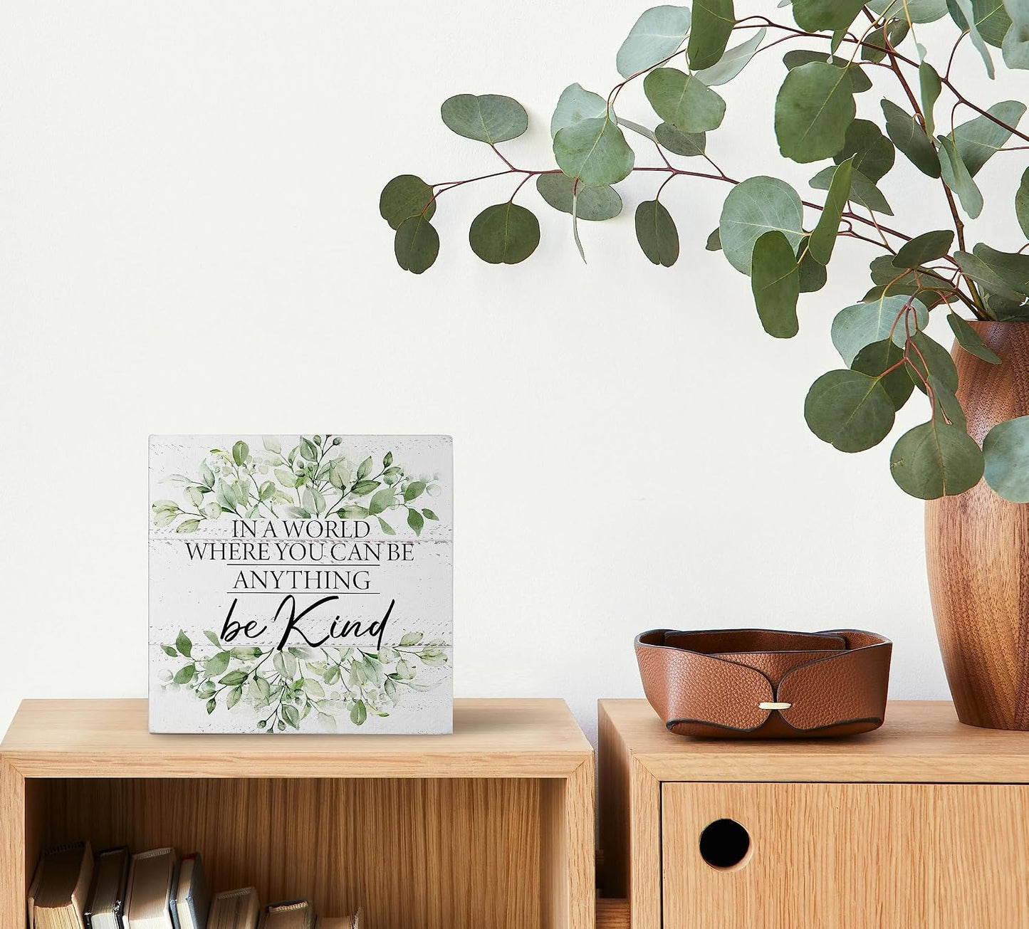 Small Desk Shelf Wooden Box Sign Decor / BLESS 1