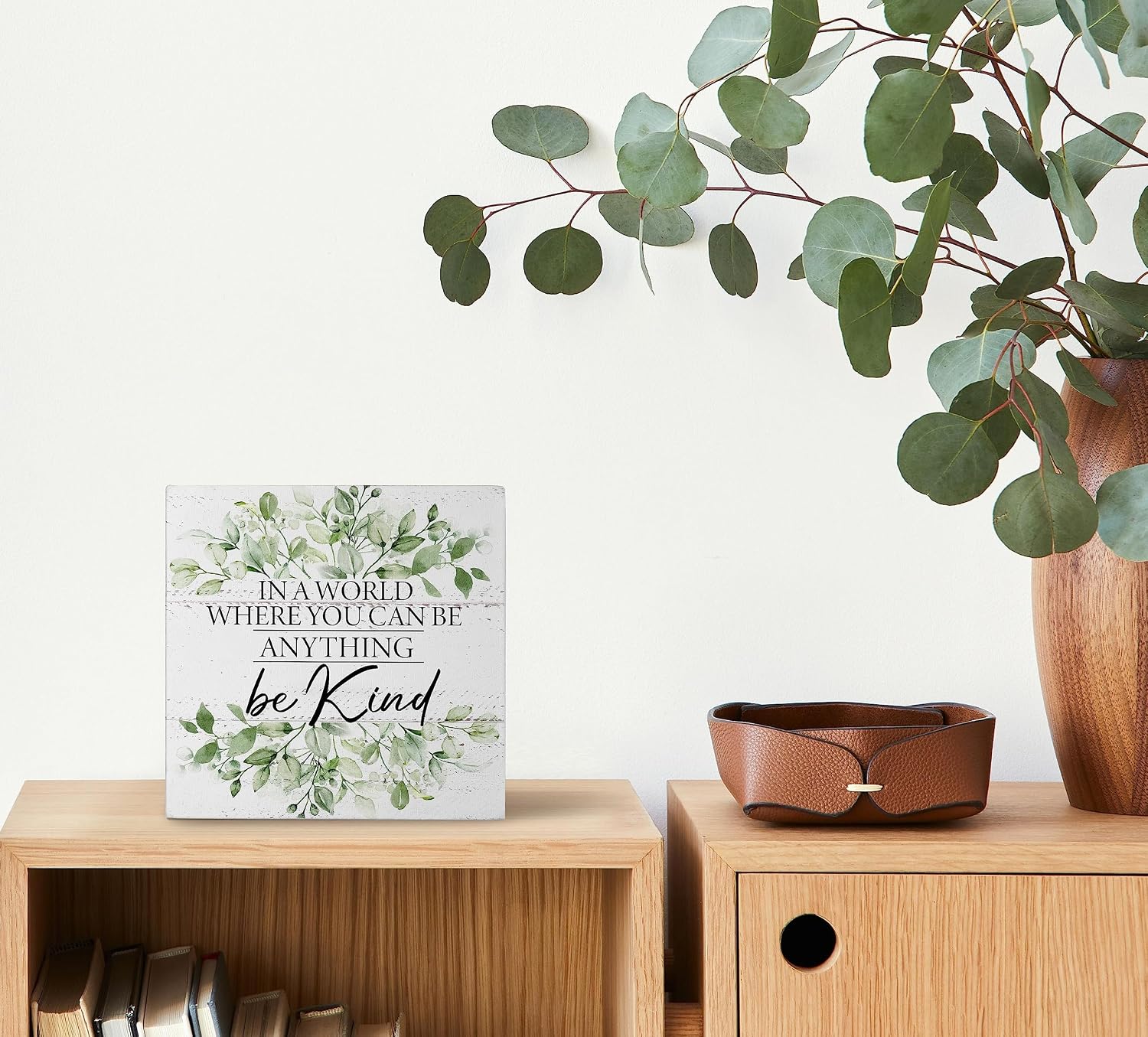 Small Desk Shelf Wooden Box Sign Decor / BLESS 1