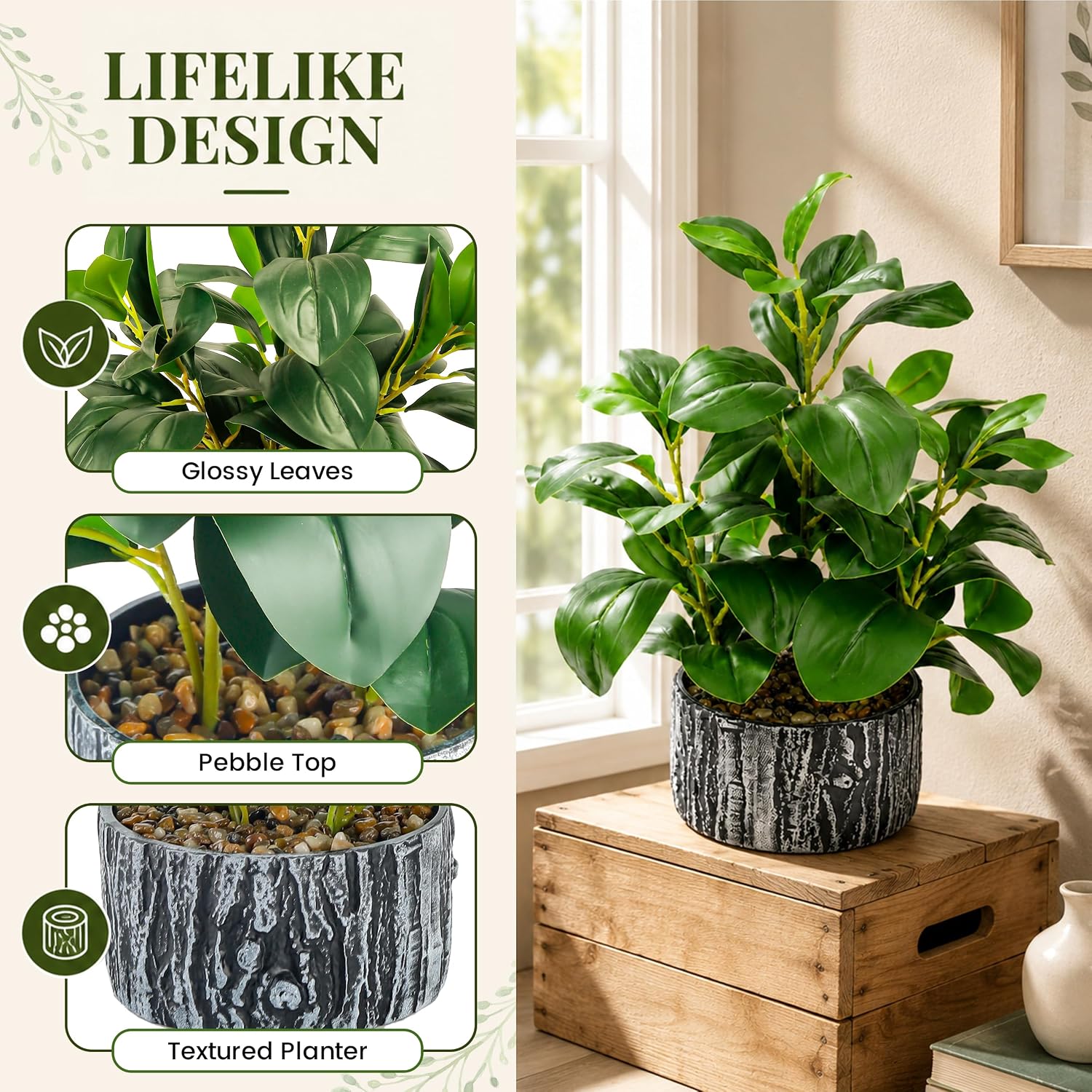 15.7" Artificial Plants Indoor / Green Style A