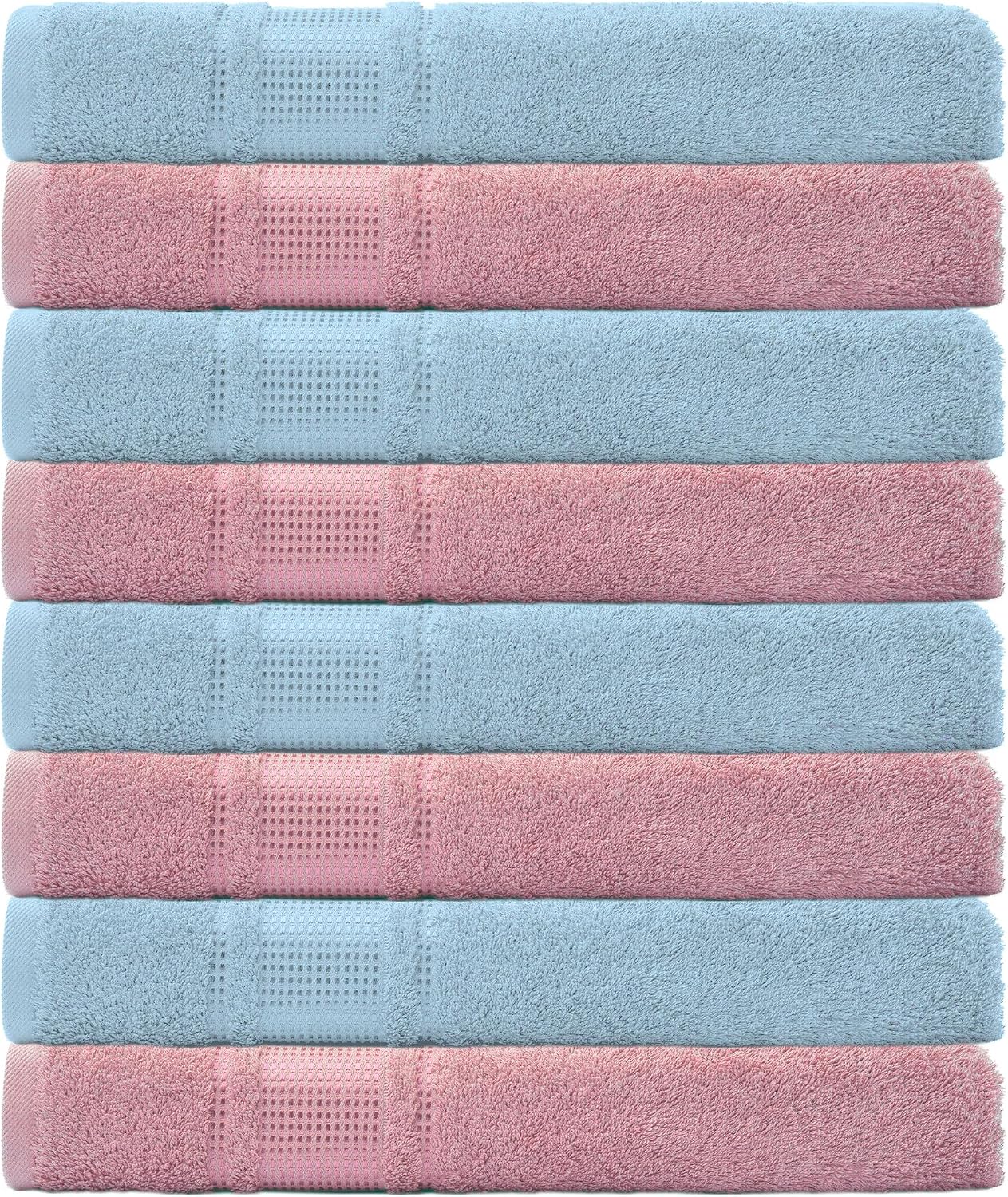 Fingertip Towels 8 Pack, 100% Turkish Cotton, Small Hand Towels for Body and Face, 12 x 18 in, Soft and Absorbent