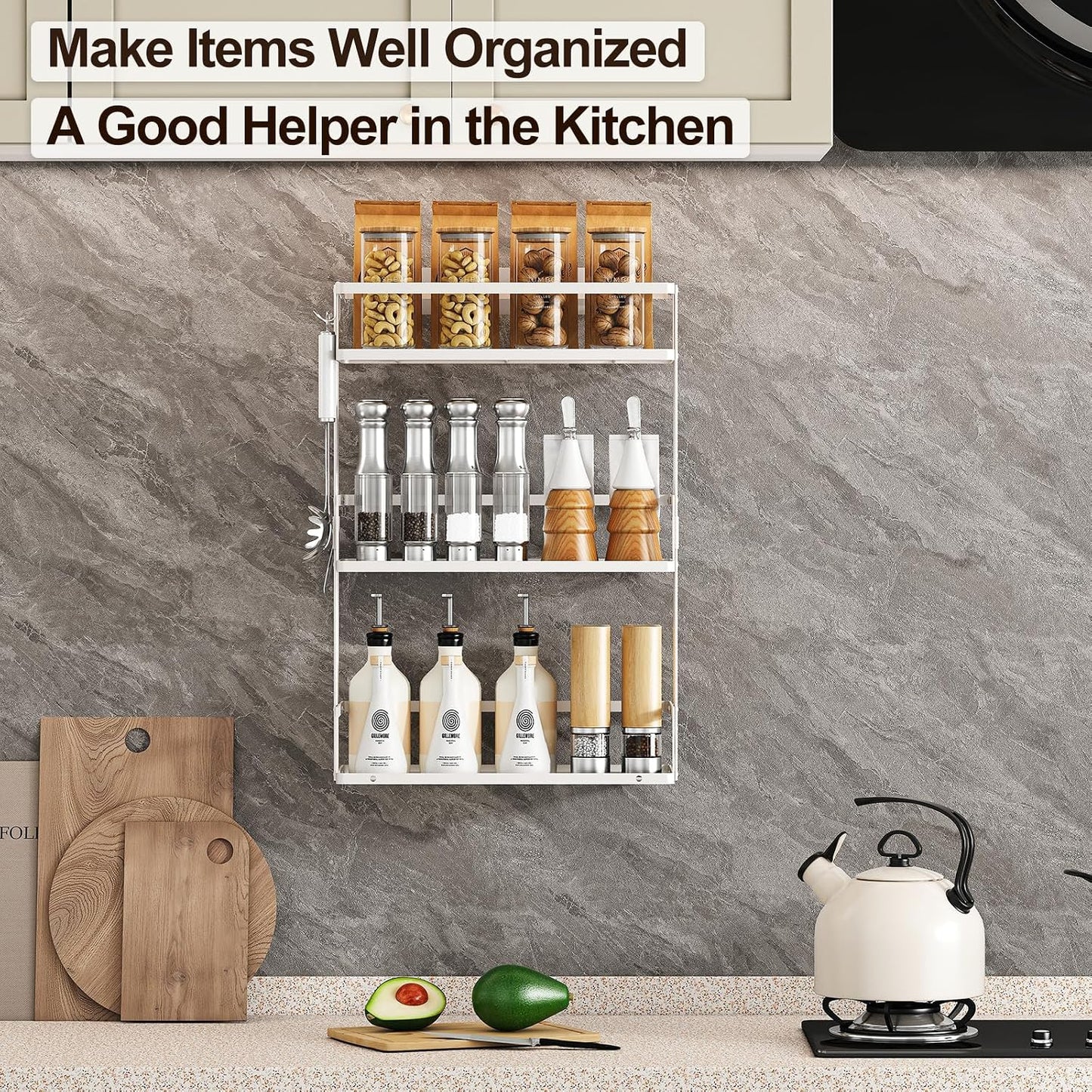 3-Tier Over Toilet Storage Shelf, Wall-Mount with 2 Hook/Paper Rack | Bathroom Organizers and Storage Cabinet