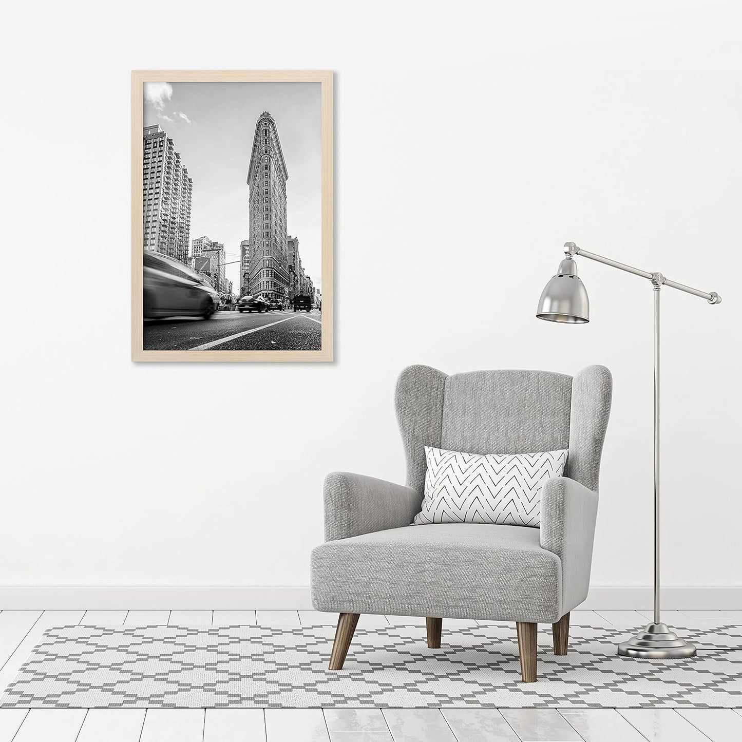 Americanflat 24x36 Poster Frame - Engineered Wood with Polished Plexiglass - Wide Picture Frame for Vertical or