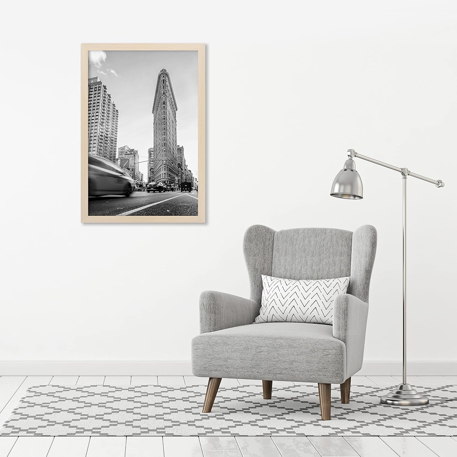 Americanflat 24x36 Poster Frame - Engineered Wood with Polished Plexiglass - Wide Picture Frame for Vertical or